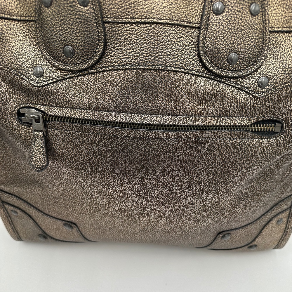 COACH RHYDER 33 ELEVATED SATCHEL" OIL SLICK" METALLIC LEATHER - Picture 8 of 13